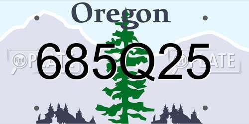 685Q25 Oregon License Plate