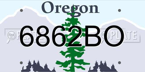 6862BO Oregon License Plate