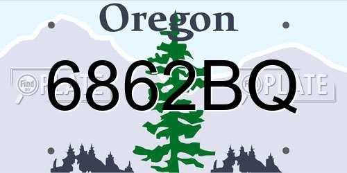 6862BQ Oregon License Plate