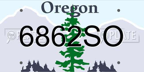 6862SO Oregon License Plate