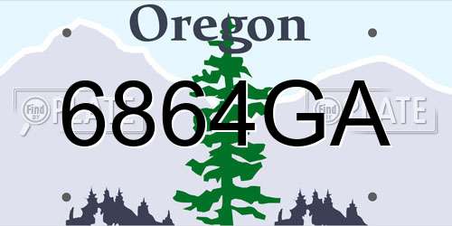 6864GA Oregon License Plate