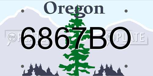 6867BO Oregon License Plate