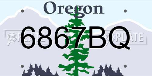 6867BQ Oregon License Plate