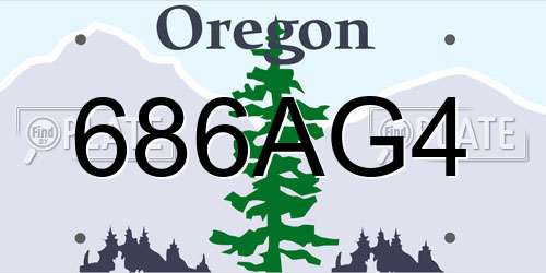 686AG4 Oregon License Plate