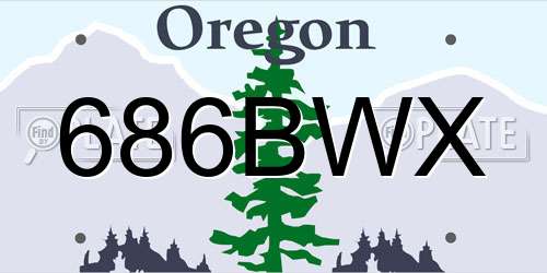 686BWX Oregon License Plate