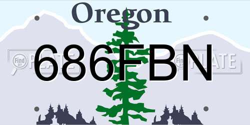 686FBN Oregon License Plate
