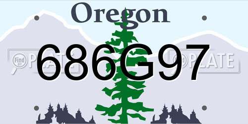 686G97 Oregon License Plate