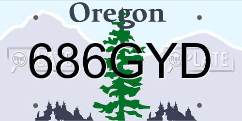 686GYD Oregon License Plate