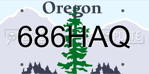 686HAQ Oregon License Plate