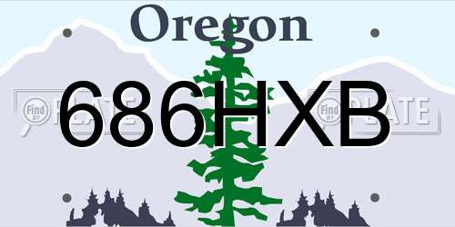 686HXB Oregon License Plate