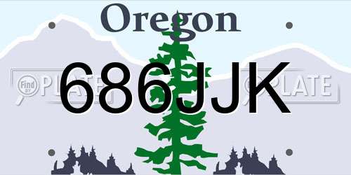 686JJK Oregon License Plate