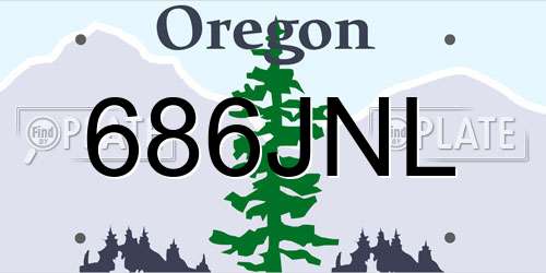 686JNL Oregon License Plate