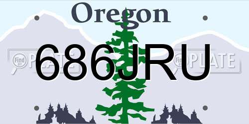 686JRU Oregon License Plate