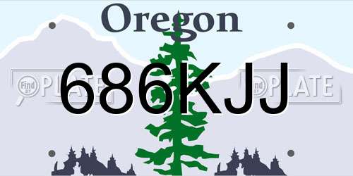 686KJJ Oregon License Plate