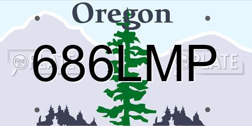 686LMP Oregon License Plate