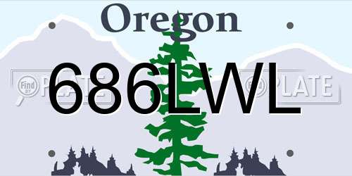 686LWL Oregon License Plate
