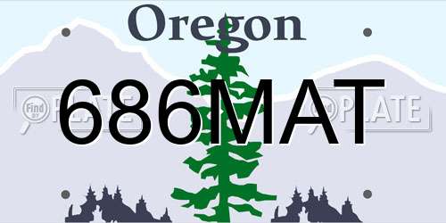 686MAT Oregon License Plate