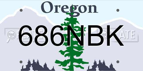 686NBK Oregon License Plate