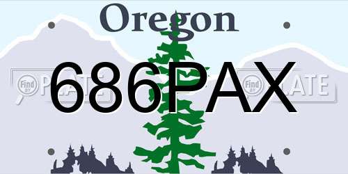 686PAX Oregon License Plate