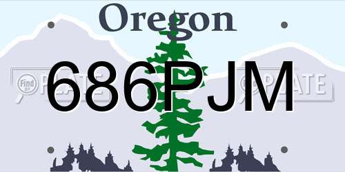 686PJM Oregon License Plate