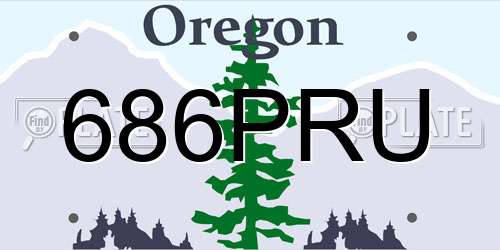 686PRU Oregon License Plate
