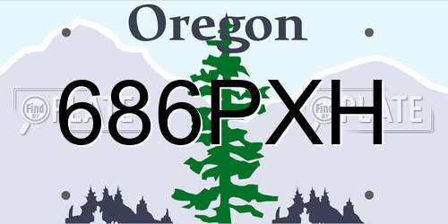 686PXH Oregon License Plate