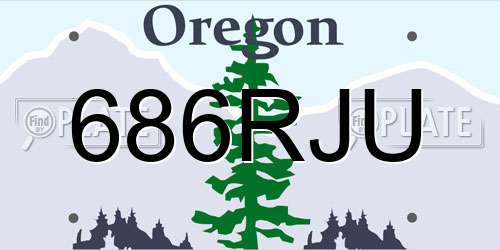 686RJU Oregon License Plate