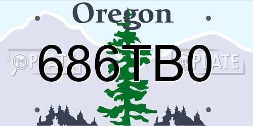 686TB0 Oregon License Plate