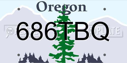 686TBQ Oregon License Plate
