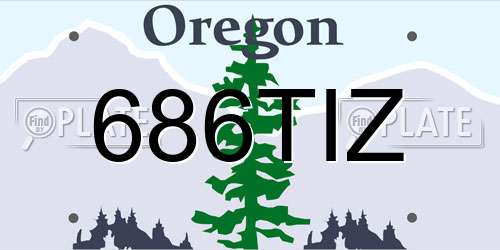 686TIZ Oregon License Plate
