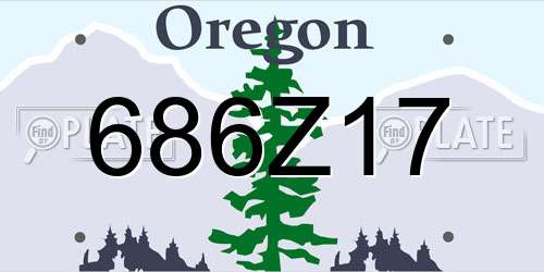 686Z17 Oregon License Plate