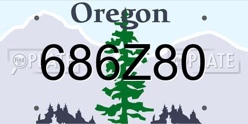 686Z80 Oregon License Plate