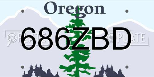 686ZBD Oregon License Plate