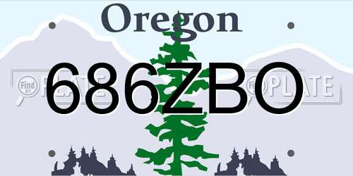 686ZBO Oregon License Plate