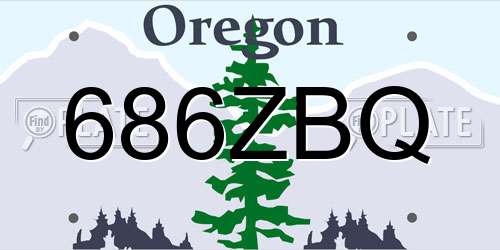 686ZBQ Oregon License Plate