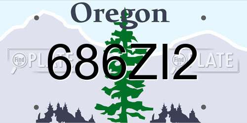 686ZI2 Oregon License Plate