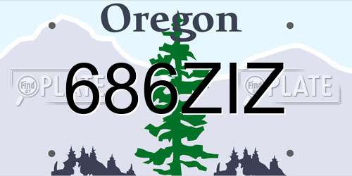 686ZIZ Oregon License Plate