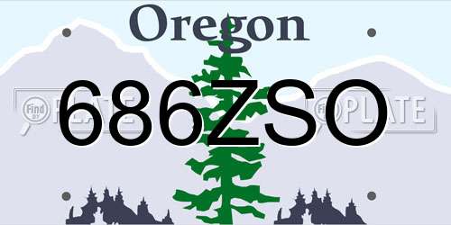 686ZSO Oregon License Plate