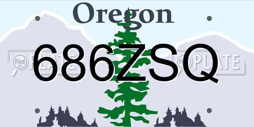 686ZSQ Oregon License Plate