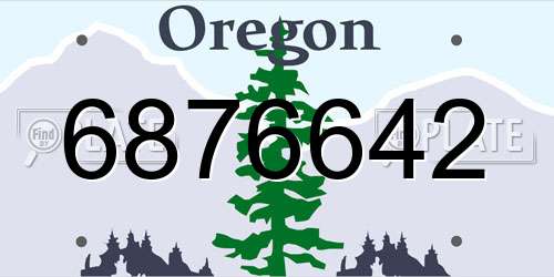 6876642 Oregon License Plate