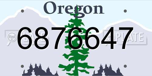6876647 Oregon License Plate