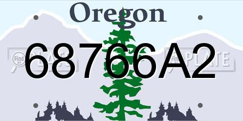 68766A2 Oregon License Plate
