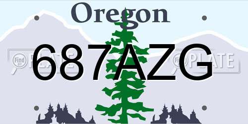 687AZG Oregon License Plate