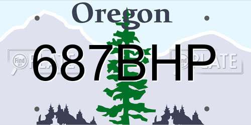 687BHP Oregon License Plate