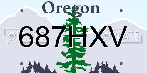 687HXV Oregon License Plate