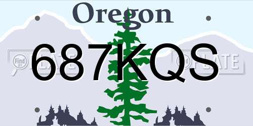 687KQS Oregon License Plate