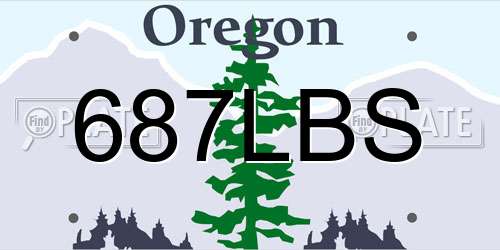 687LBS Oregon License Plate