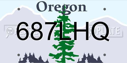 687LHQ Oregon License Plate
