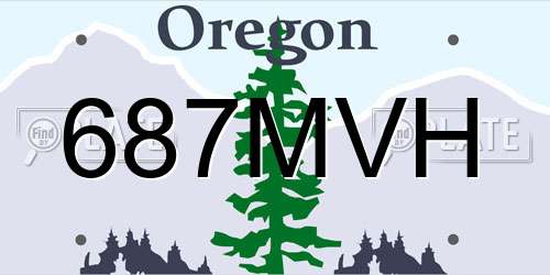 687MVH Oregon License Plate