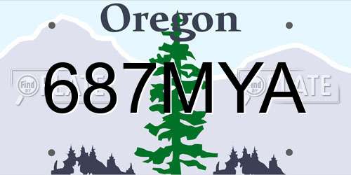 687MYA Oregon License Plate